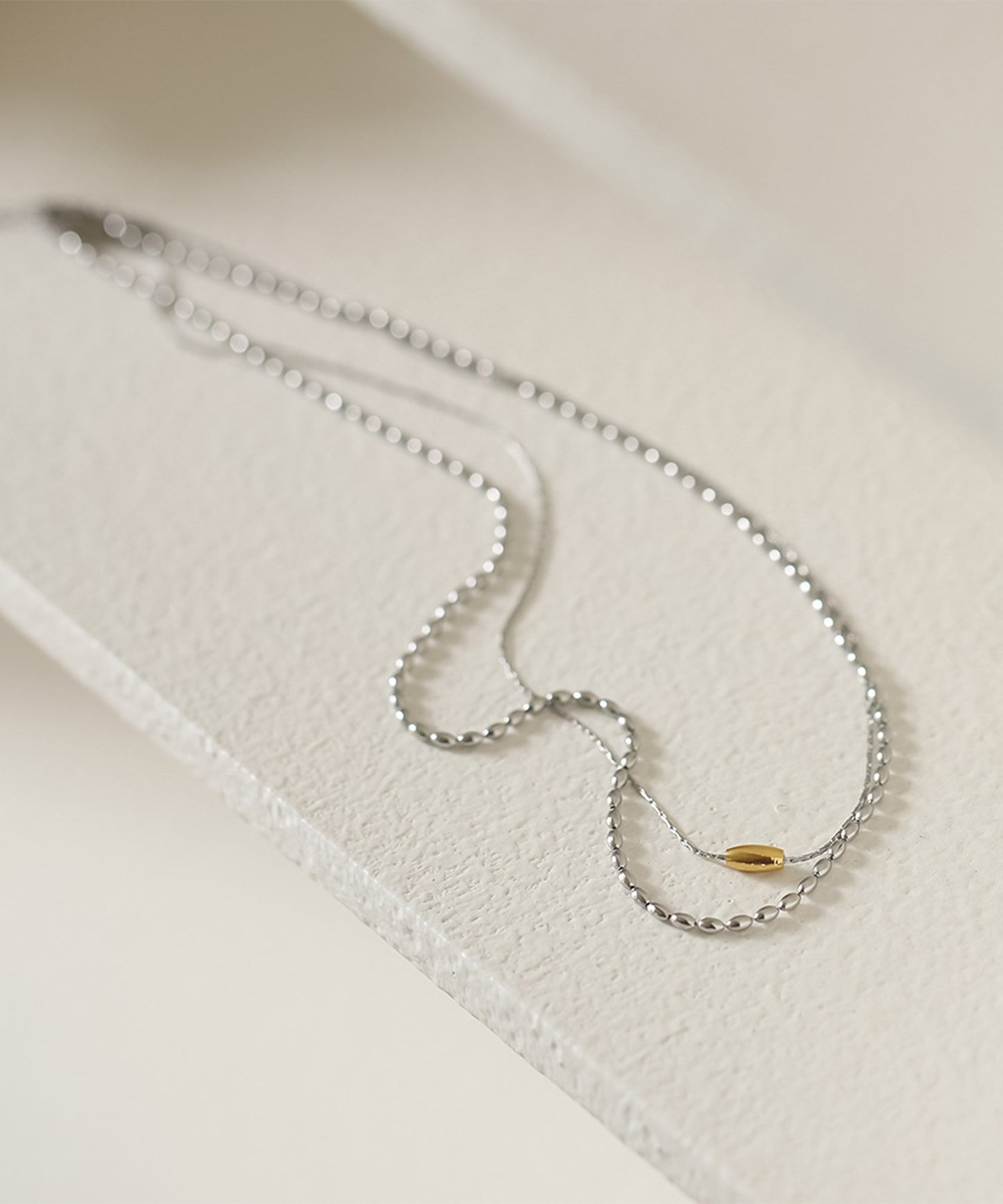 blackdia ocean バイカラー ダブルチェーンネックレス