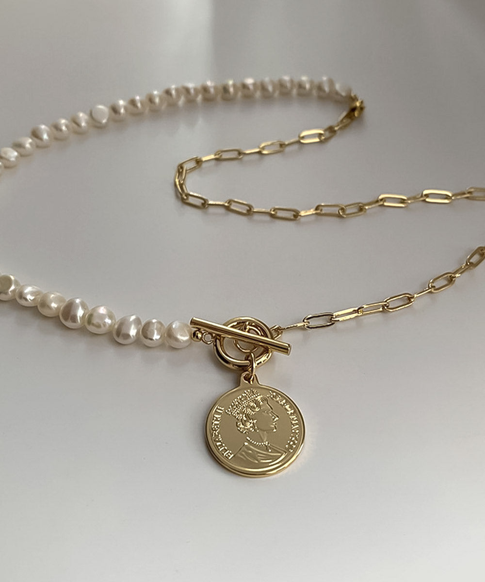 blackdia ocean バロックパール コインネックレス